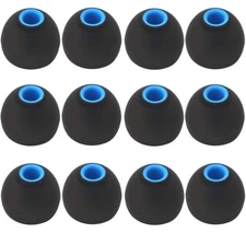 12PCS Replacement Ear Tips, Compatible with Beatsx, Senso, Sony, Black-Blue,