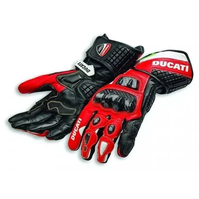 DUCATI Hommes Gants de Moto en Cuir MOTOGP Courses Cuir de Motard Gants CE - Photo 1/2
