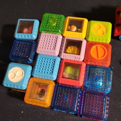 Fisher Price Peek a Blocks Set Lot Plastic Cubes Baby Toddler Toy Shapes Animals