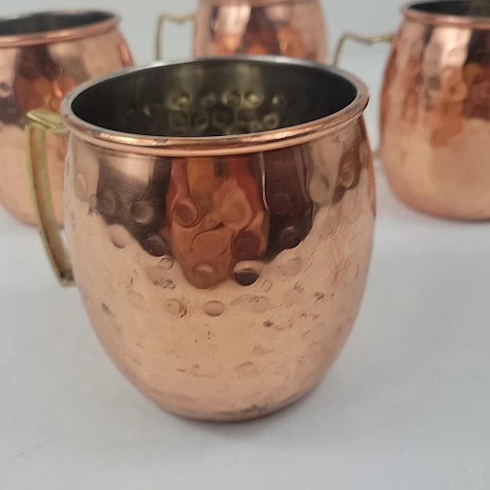 Juego de 4 tazas de mula Moscú cobre martillado Foto 3 de 4