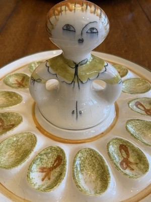 Vintage Los Angeles Potter USA Darner Doll  Egg Server 1965 Hedi Schoop design