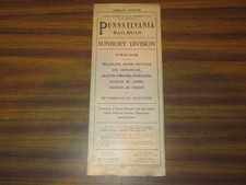 Pennsylvania Railroad Time Table 1914 Sunbury Div Shenandoah Tomhicken Shamokin+