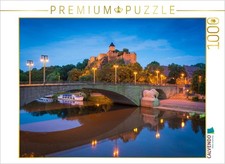 CALVENDO Puzzle Blaue Stunde am Giebichenstein  1000 Teile Lege-Gr  e 64x48cm F