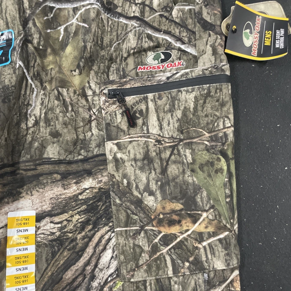 Mossy Oak Men's Scent Factor Wind Waterproof Hunting Cargo Pants Camo 3XL 48/50 - Image 3 of 4