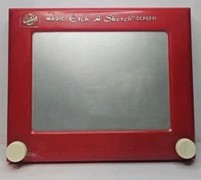 Vintage Ohio Art #505 Classic Etch A Sketch Magic Screen Glass Red Drawing Toy 