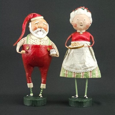 Lori Mitchell Mr. & Mrs. Claus Figurines 93914 & 93915 Hard-to-Find Matching Set