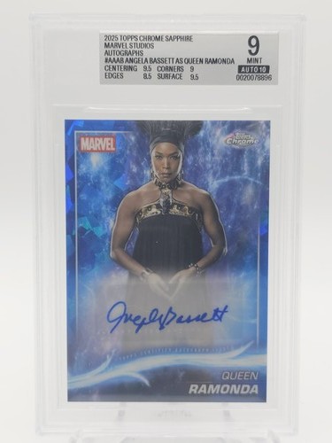 ANGELA BASSETT 2025 TOPPS CHROME MARVEL SAPPHIRE AUTO #AA-AB BGS 9 Q4920