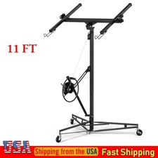 11Feet Drywall Lift Hoist Sheetrock Panel Plasterboard Rolling Jack Lifter Lock
