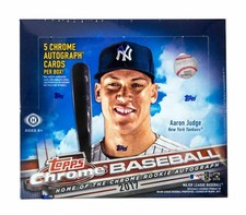 2017 TOPPS CHROME BASEBALL SEALED 12 PACK JUMBO HOBBY BOX! AARON JUDGE RC!