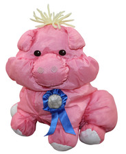 Puffalump Fisher Price Pig Nylon Plush Stuffed Animal Toy 10" Vintage 1997 FLAWS