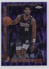 2025-26 Topps Chrome Purple RayWave Refractor 22/75 Scoot Henderson #166 0ie9