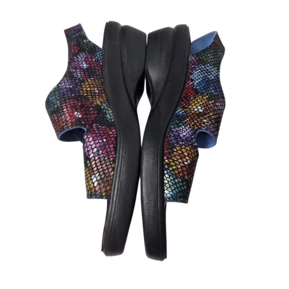 FLEXUS Spring Step Leather Multi-Colored Snakeskin Sandals US SZ 8.5 EU 39 Italy - Image 4 of 4