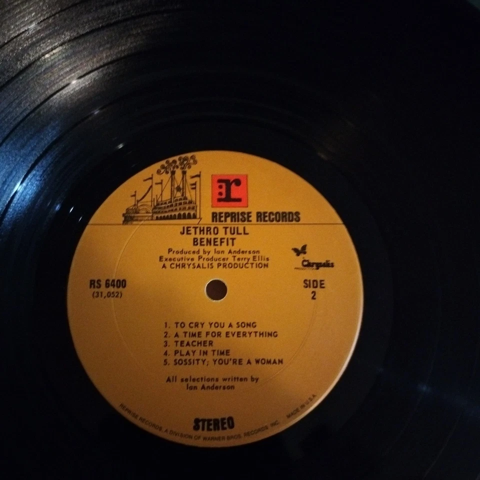 Jethro Tull Benefit 1970 Reprise RS 6400 Vinyl LP Record TESTED - Image 2 of 4