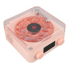 Record Player Style Bluetooth Speaker With Night Light And Time Display 3 In 1