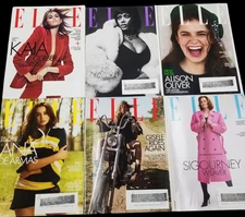 ELLE Magazine 2022 LOT of (6) Issues Dec/Jan-April-May-Aug-Oct-Nov -GUC