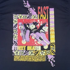 90s Vtg Village Mews Fast Breakers Street Skaters T-Shirt Rollerblades Sz L￼￼