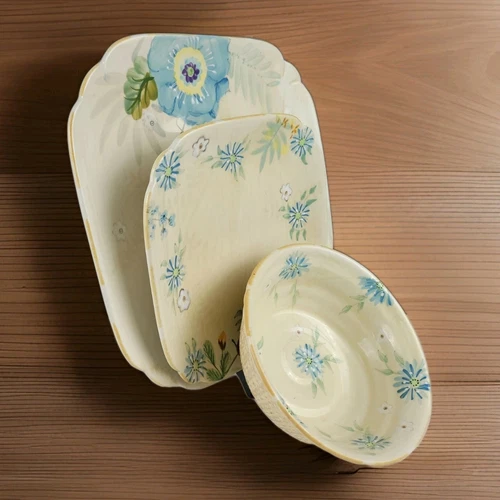 Vintage Floral by Pfaltzgraff - 3 Piece Dinnerware Lot - Handpainted Floral