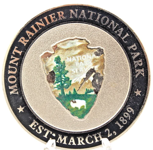 Mount Rainier National Park 125th Anniversary Challenge Coin 1.75in