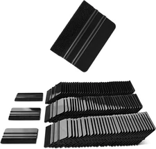 NEWISHTOOL 100 PCS Felt Squeegee for Vinyl - Flexible Plastic Black 