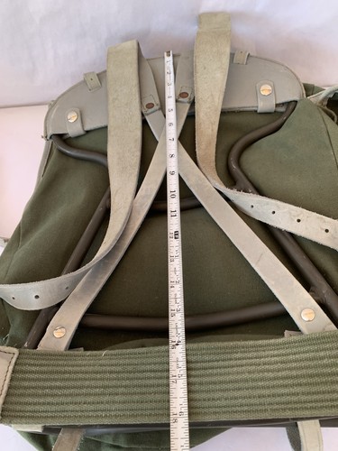 Canvas Back Pack Leather Straps Metal Back Support Camping Hunting Hiking PNW - Picture 19 of 22