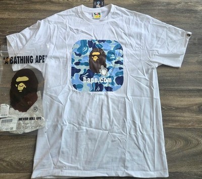Bape Ape Bape Online Logo T-Shirt ABC Camo Blue Men's Size XL Authentic NEW 