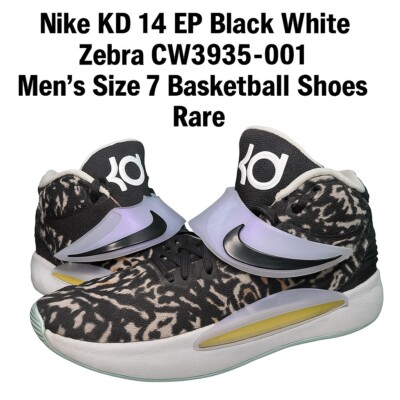 Nike KD 14 EP Black White Zebra CW3935-001 Men's Size Basketball