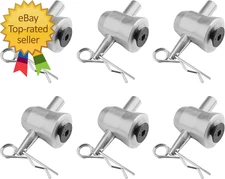 6Pack Aluminum Half Conical Coupler with Clips Pins for Stage Truss Bed Plate Fi