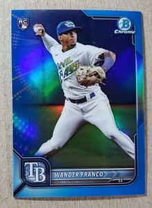 2022 Bowman Chrome Blue Refractor Wander Franco RC /150 Tampa Bay Rays #10
