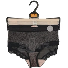 New Ladies 2 Pack ex M S Briefs Knickers Lace Uk Store Size UK 6 8 10 12 14 Girl