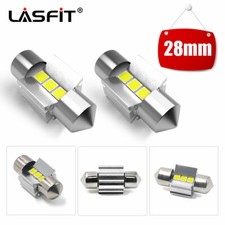2xwhite 28mm Festoon Led Interior Dome Map License Light Bulb De3021 De3022 3528