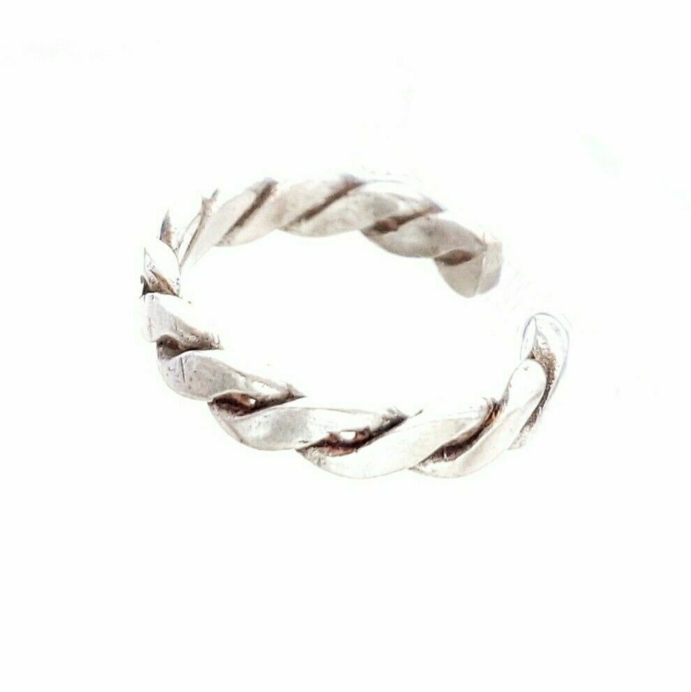 .925 Solid Sterling Silver Braided Twist Toe Ring… - image 4