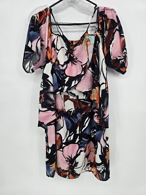 Three Eighty Two Medium Dress Floral Cold Shoulder Mini NWT