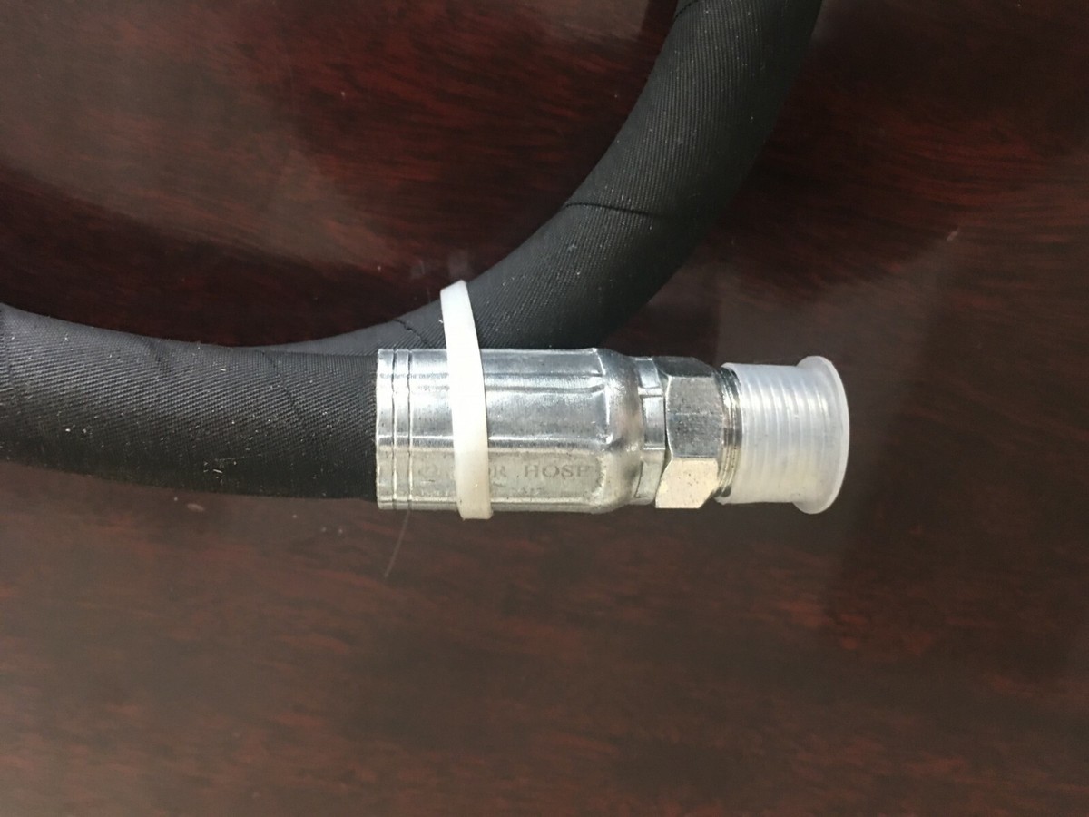 3/8" ID X 120" Long 2-Wire Hydraulic Hose Assembly - 5,000 PSI, With 2 Male Pipe Fittings