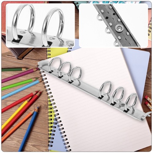 5pcs Round Ring Binders Metal Clip 6-Ring Binder Mechanism A6 Notebook Mechanism - Picture 5 of 16