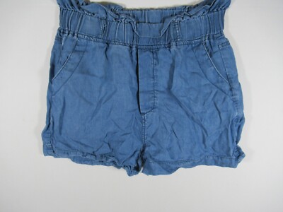 Thread & Supply Tencel Paperbag Waist Shorts Women Small Blue Chambray Lyocell