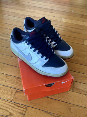 2004 Nike Dunk Low CL White Obsidian Varsity Red Size 8