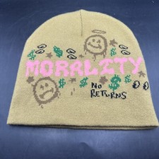 Winter Ski Vintage Style Beanie Hat Beige Unbranded Morality Raise Hell