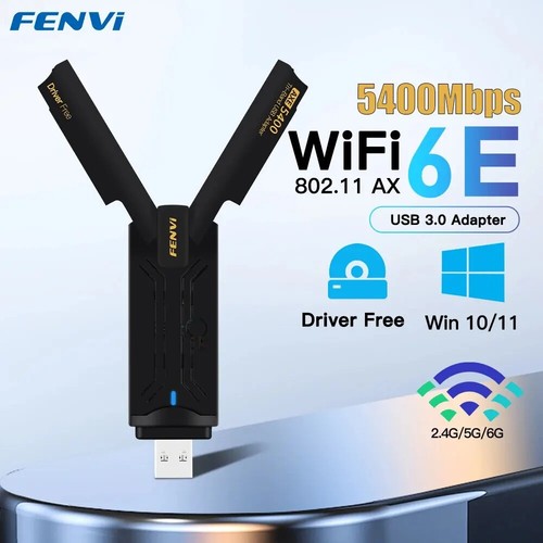 AX5400 WiFi 6E USB Adapter Dongle Tri Band 2.4G/5G/6GHz USB3.0WiFi 6Network Card - Picture 7 of 7