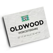 A4 PRINT - Oldwood, Worcestershire - Lat/Long SO5966
