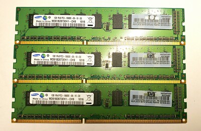 Samsung 3GB (1GB x 3) 1Rx8 PC3-10600E-09-10-00 DDR3 Server RAM  M391B2873EH1-CH9