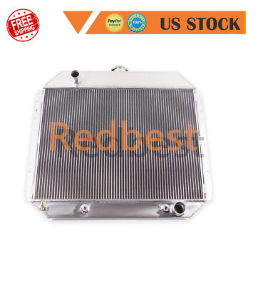 4Rows Aluminum Radiator For 66-79 Ford Truck F100 F150 F250 F350 Chevy V8 Engine