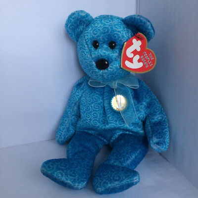 TY BEANIE BABY++CLASSY++Teddy++2001+blau++22 cm++RAR++TOP-Zust.++unbespielt++