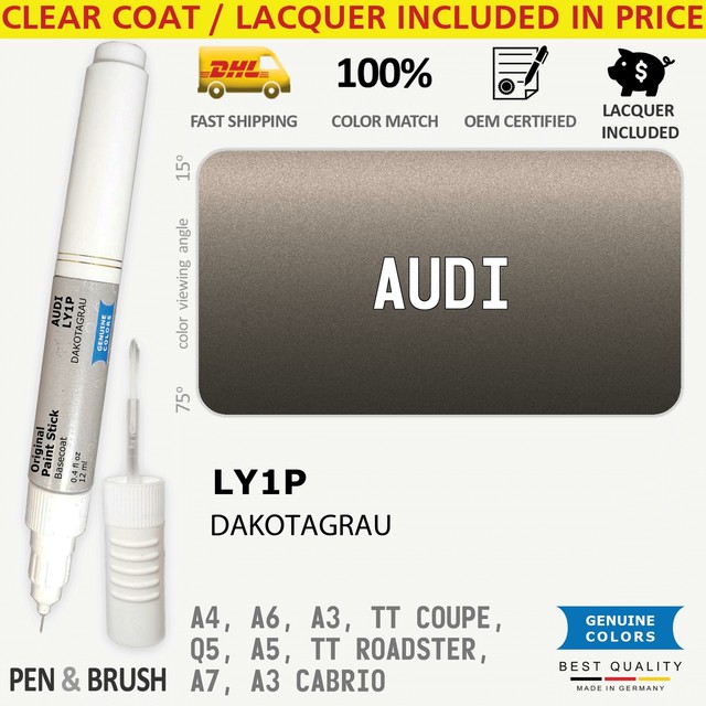 Car Touch Up Paint For Audi All Models Dakotagrau Code LY1P Brush Pen OEM for sale online eBay