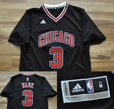 Dwyane Wade Chicago Bulls Adidas Jersey Swingman NBA Sleeves Black Sewn Men M