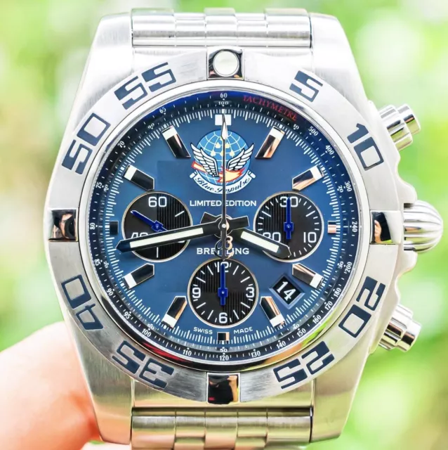 Breitling Chronomat 44 Blue Impulse Limited Edition #83/400 Blackeye Blue AB0110