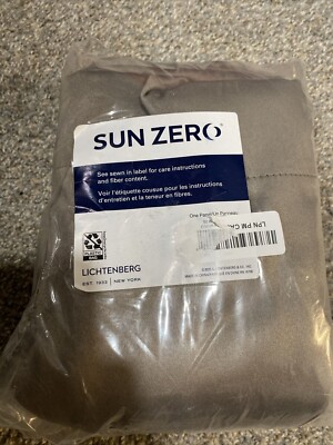 Sun Zero Lichtenberg Curtain 1 Panel, 52  x 63 . Med Gray. New