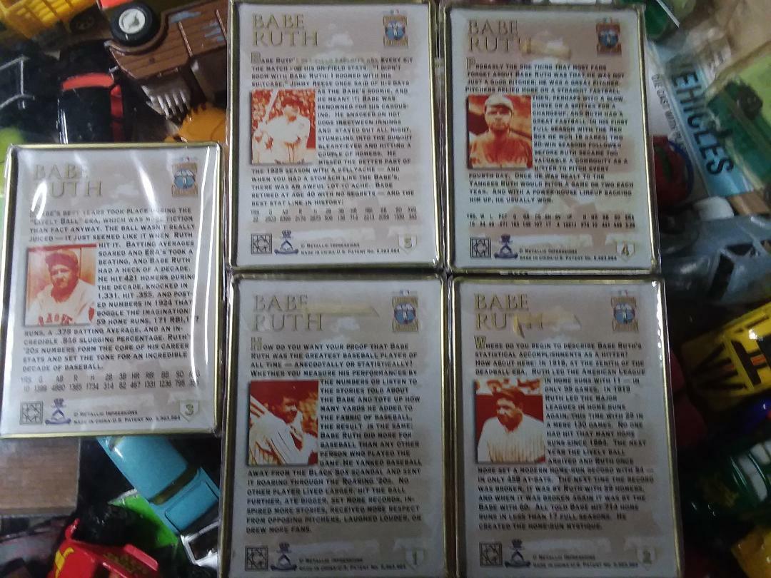 Babe Ruth Special 5-Card Edition Metallic Impressions Collector Cards ...