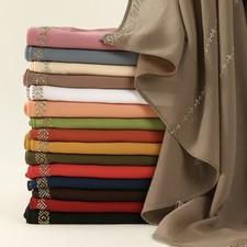 Women Chiffon Long Scarf Hijab Wrap Shawl Muslim Headscarf Islamic Scarves Stole