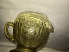 PRETTY VINTAGE GOLD YELLOW DEPRESSION GLASS CREAMER CREAM PITCHER Flower Design — photo 7