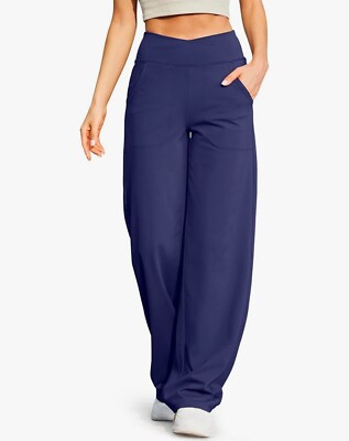 G4Free Hose mit weitem Bein für Damen lockeres Yoga, weites Bein, marineblau Small